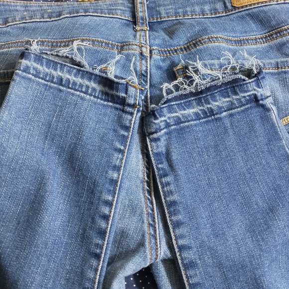 American Eagle Hi-Rise Jegging Crop Super Stretch Jeans Women's Size 4 Raw Hem - Picture 5 of 5